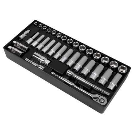 Tool Tray with Socket Set 35pc 3/8"Sq Drive