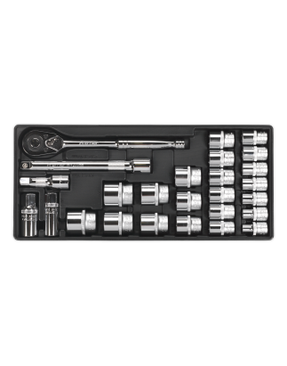 Tool Tray with Socket Set 26pc 1/2"Sq Drive