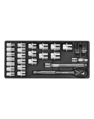 Tool Tray with Socket Set 26pc 1/2"Sq Drive