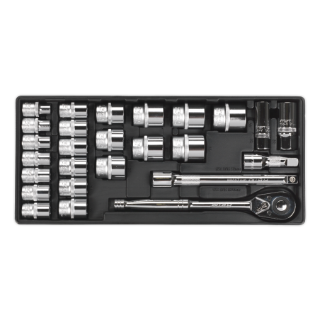 Tool Tray with Socket Set 26pc 1/2"Sq Drive