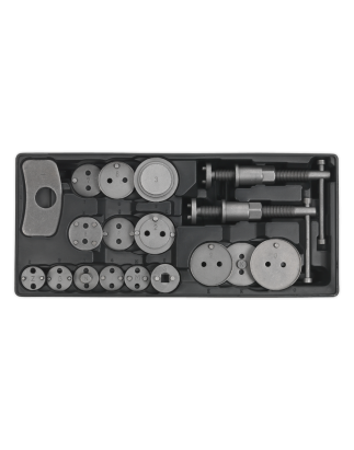 Plateau à outils avec kit d'outils de remontage de frein, 18 pièces