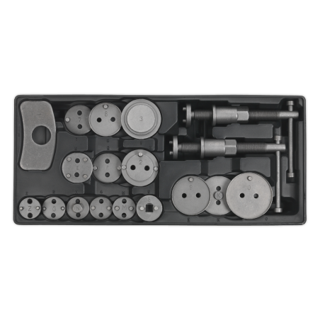 Plateau à outils avec kit d'outils de remontage de frein, 18 pièces