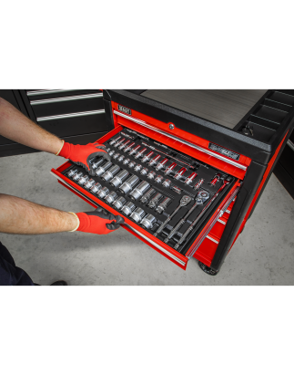 Tool Tray with Socket Set 55pc 3/8" & 1/2"Sq Drive