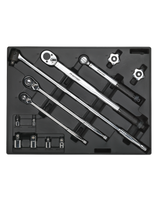 Tool Tray with Ratchet, Torque Wrench, Breaker Bar & Socket Adaptor Set 13pc