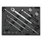 Tool Tray with Ratchet, Torque Wrench, Breaker Bar & Socket Adaptor Set 13pc