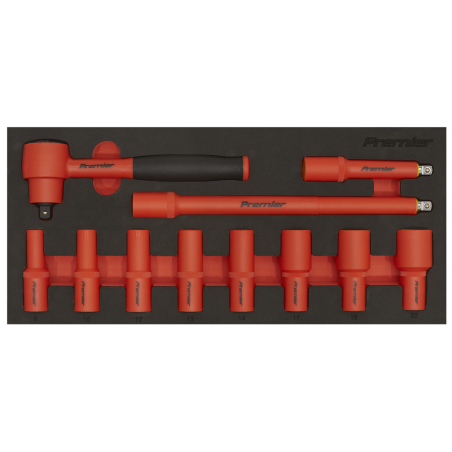 Insulated Socket Set with Tool Tray 11pc 3/8"Sq Drive - VDE Approved