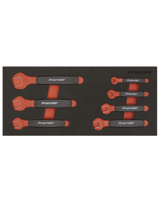 Insulated Open-End Spanner Set with Tool Tray 7pc VDE Approved