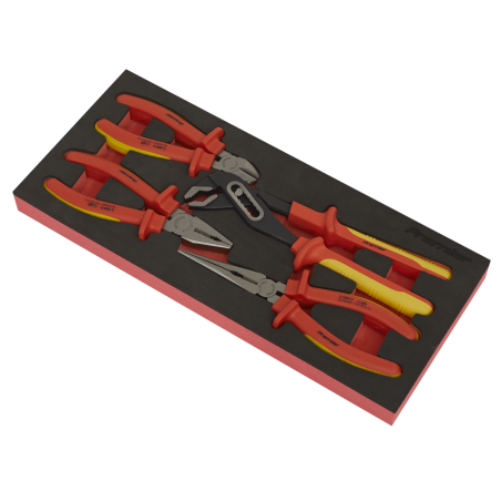 Insulated Pliers Set 4pc with Tool Tray - VDE Approved