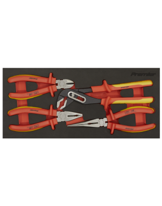 Jeu de 4 pinces isolées avec plateau à outils - Approuvé VDE