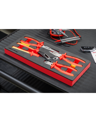 Insulated Pliers Set 4pc with Tool Tray - VDE Approved