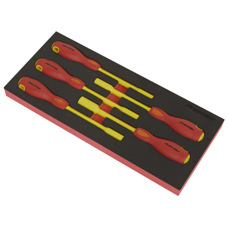 Jeu de 5 tournevis à écrous isolés avec plateau à outils - Approuvé VDE