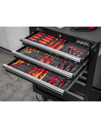 63pc Insulated Tool Kit with 7 Drawer Rollcab