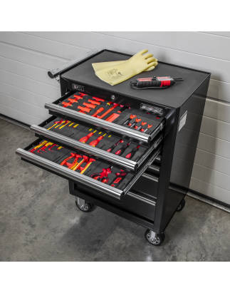 63pc Insulated Tool Kit with 7 Drawer Rollcab