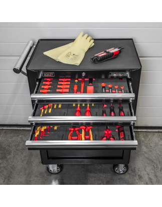 63pc Insulated Tool Kit with 7 Drawer Rollcab