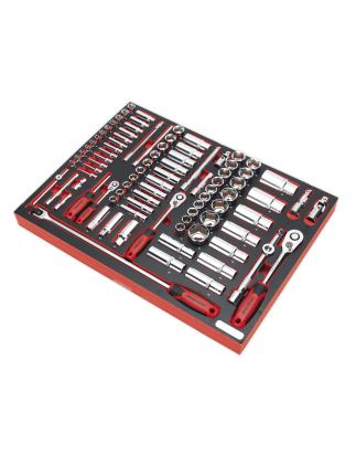 Tool Tray with Socket Set 91pc 1/4", 3/8" & 1/2"Sq Drive