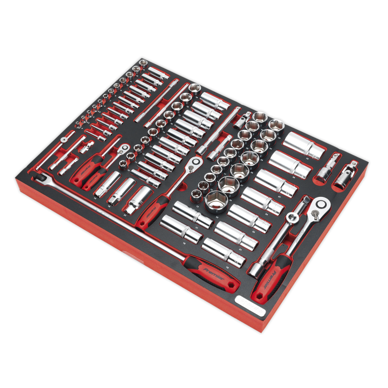 Tool Tray with Socket Set 91pc 1/4", 3/8" & 1/2"Sq Drive