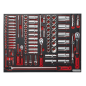 Tool Tray with Socket Set 91pc 1/4", 3/8" & 1/2"Sq Drive