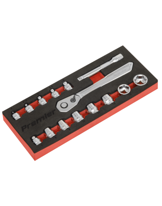 Low Profile Socket Set 15pc 1/4"Sq Drive Metric - Premier Platinum