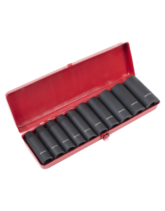 Impact Socket Set 10pc 1/2"Sq Drive Deep Metric