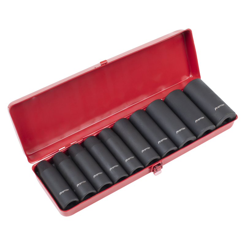 Impact Socket Set 10pc 1/2"Sq Drive Deep Metric