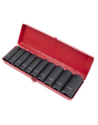 Impact Socket Set 10pc 1/2"Sq Drive Deep Metric