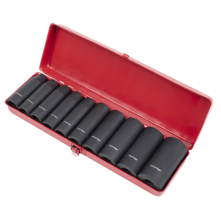 Impact Socket Set 10pc 1/2"Sq Drive Deep Metric