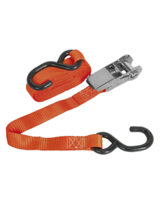 Ratchet Strap Polyester Webbing with S-Hook 25mm x 4.5m 800kg Breaking Strength