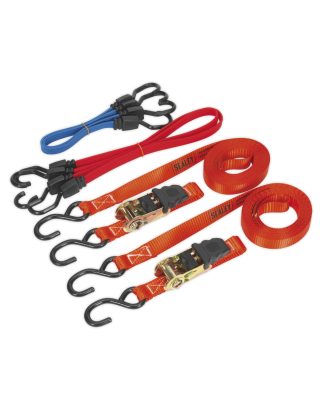 Ratchet Strap & Bungee Cord Set 6pc