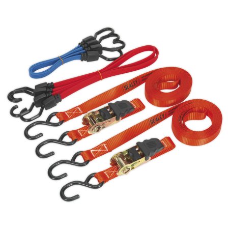 Ratchet Strap & Bungee Cord Set 6pc