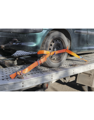 Steel Wheel Car Transporter Ratchet Strap 50mm x 3m 4500kg Breaking Strength