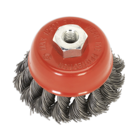 Brosse coupelle en fil torsadé Ø65mm M14 x 2mm