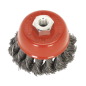 Brosse coupelle en fil torsadé Ø65mm M14 x 2mm