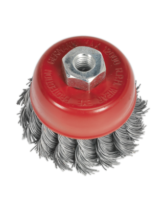 Brosse coupelle en fil torsadé Ø65mm M10 x 1,25mm