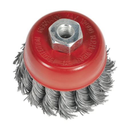 Brosse coupelle en fil torsadé Ø65mm M10 x 1,25mm