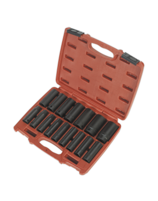 Impact Socket Set 16pc 1/2"Sq Drive Deep Metric