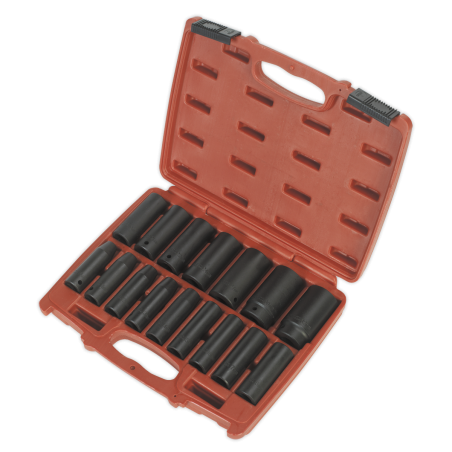 Impact Socket Set 16pc 1/2"Sq Drive Deep Metric