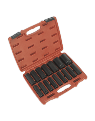 Impact Socket Set 16pc 1/2"Sq Drive Deep Metric