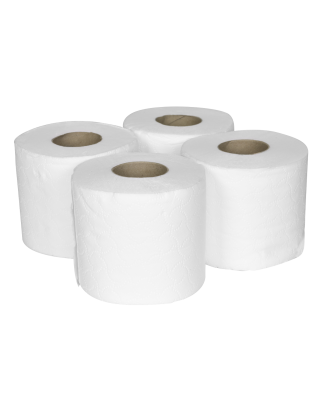 Rouleau de papier toilette blanc uni - Paquet de 4 x 10 (40 rouleaux)