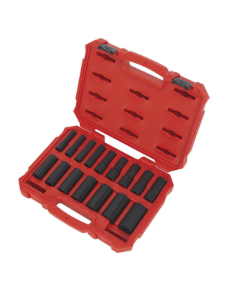 Impact Socket Set 16pc 1/2"Sq Drive Deep Lock-On™ 6pt Metric