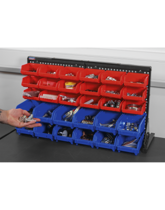 Bin Storage System Bench Mounting 30 Bins