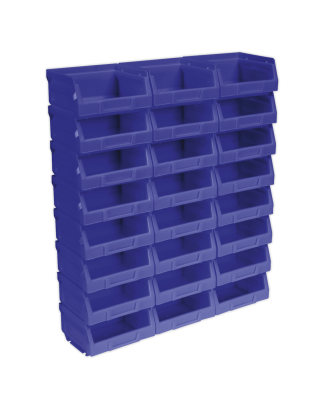 Bac de rangement en plastique 105 x 85 x 55 mm - Bleu Paquet de 24