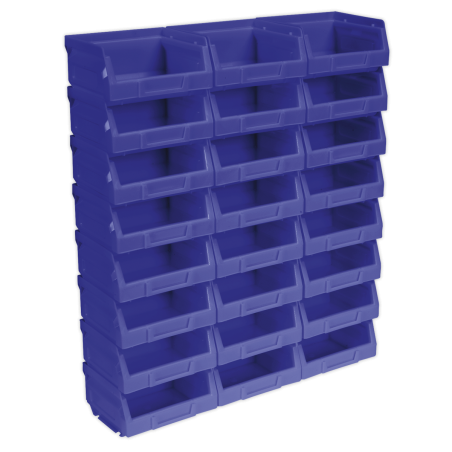 Bac de rangement en plastique 105 x 85 x 55 mm - Bleu Paquet de 24