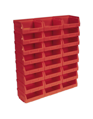 Bac de rangement en plastique 105 x 85 x 55 mm - Rouge Paquet de 24