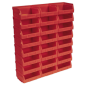 Bac de rangement en plastique 105 x 85 x 55 mm - Rouge Paquet de 24