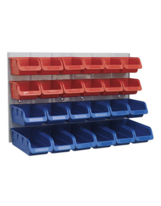 Bin & Panel Combination 24 Bins - Red/Blue