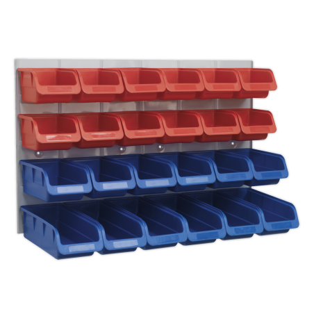 Bin & Panel Combination 24 Bins - Red/Blue