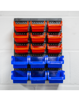 Bin Storage System Wall Mounting 15 Bins