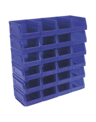 Bac de rangement en plastique 105 x 165 x 85 mm - Bleu Paquet de 24