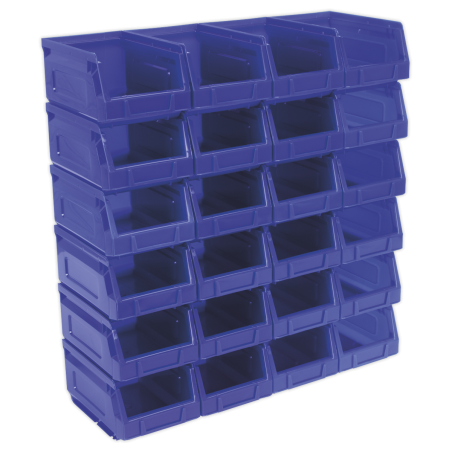 Bac de rangement en plastique 105 x 165 x 85 mm - Bleu Paquet de 24