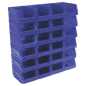 Bac de rangement en plastique 105 x 165 x 85 mm - Bleu Paquet de 24